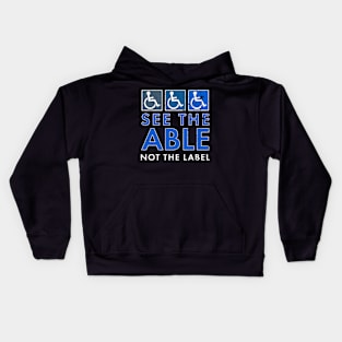 See The Able Not The Label Grunge Wheelchair Disability Kids Hoodie